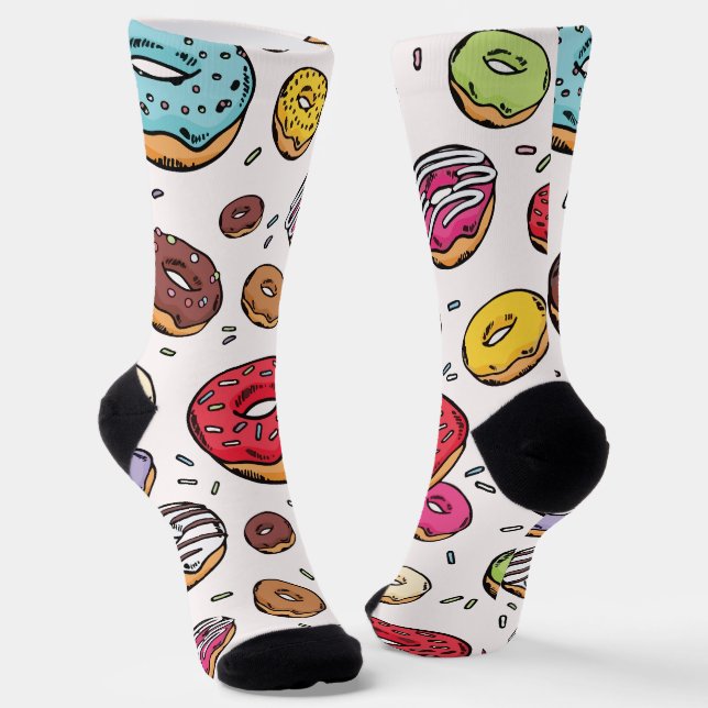 Donuts nahtloses Muster Socken (Gewinkelt)