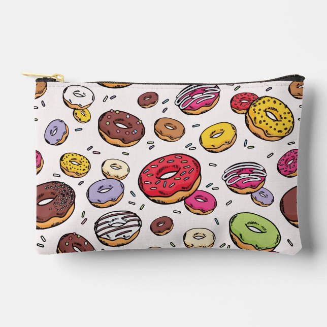 Donuts nahtloses Muster Zubehörtasche (Vorderseite)