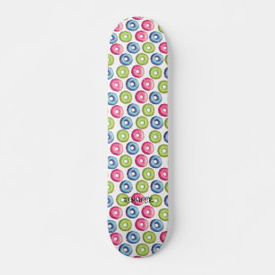 Donuts & Name oder Text weiß Skateboard