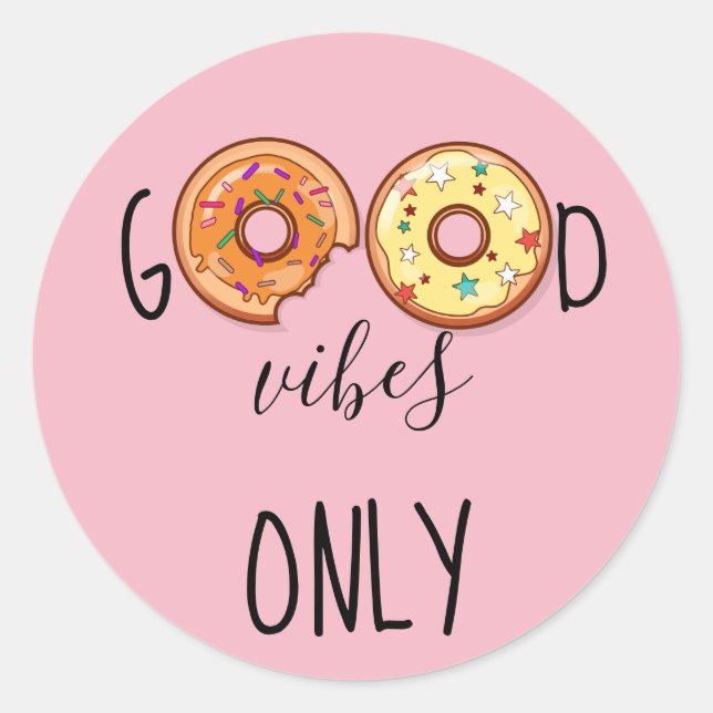 Donuts// "Nur gute Tiere" Runder Aufkleber (Vorderseite)