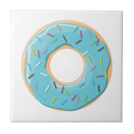 Donuts pink blau und Bissen Schokoladenmuster Fliese