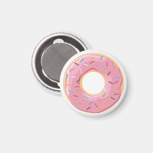 Donuts pink blau und Bissen Schokoladenmuster Magnet