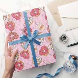 Donuts Retro Valentine's Wrapping Paper Geschenkpapier