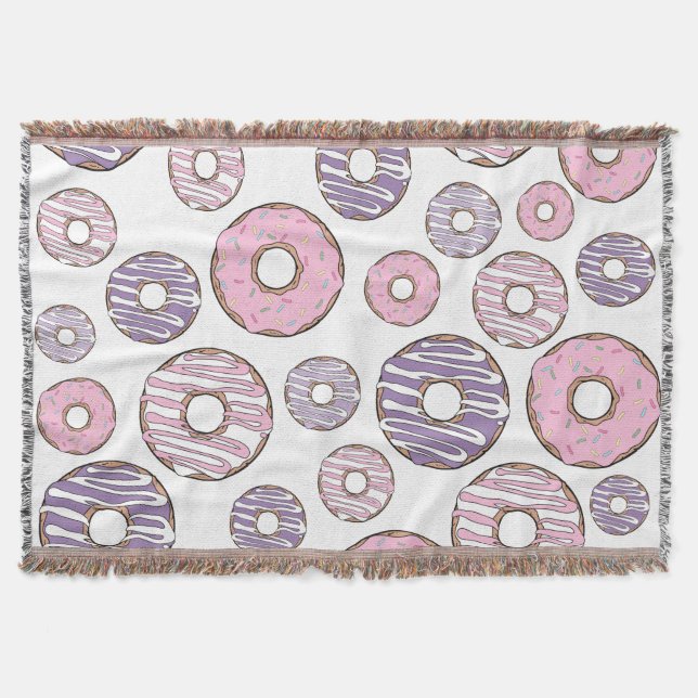 Donuts, rosa Donuts, Lila Donuts Decke (Vorderseite)
