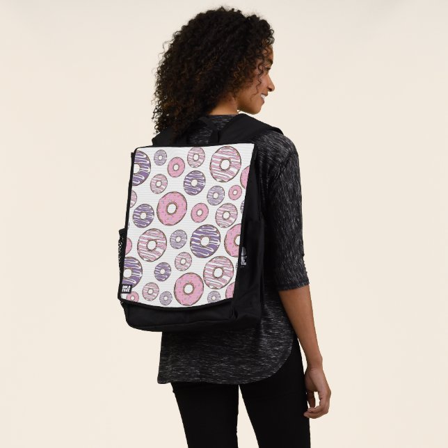 Donuts, rosa Donuts, Lila Donuts Rucksack (Ausgewaschen)