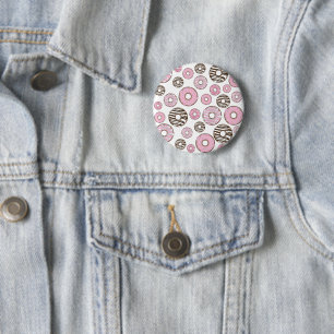 Donuts, rosa Donuts, weiße Donuts Button