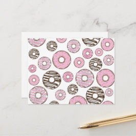 Donuts, rosa Donuts, weiße Donuts Postkarte