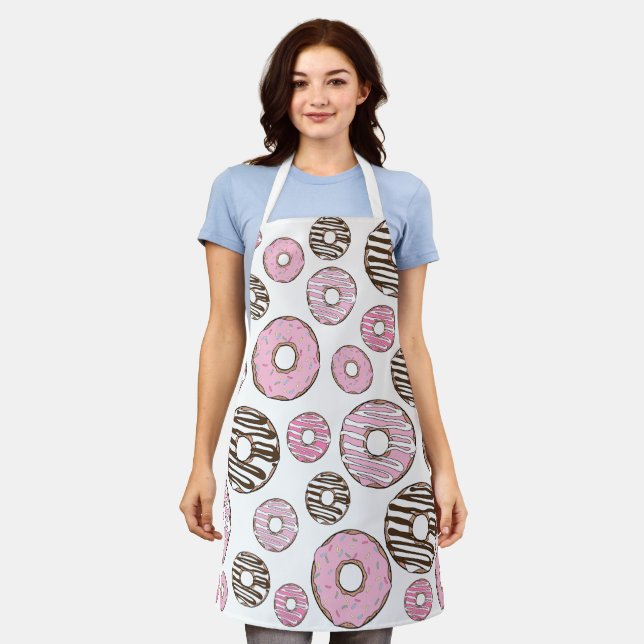 Donuts, rosa Donuts, weiße Donuts Schürze (Getragen)