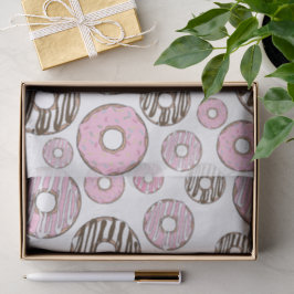Donuts, rosa Donuts, weiße Donuts Seidenpapier