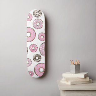 Donuts, rosa Donuts, weiße Donuts Skateboard