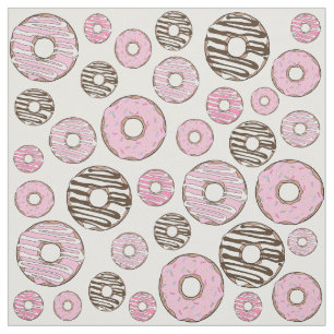 Donuts, rosa Donuts, weiße Donuts Stoff