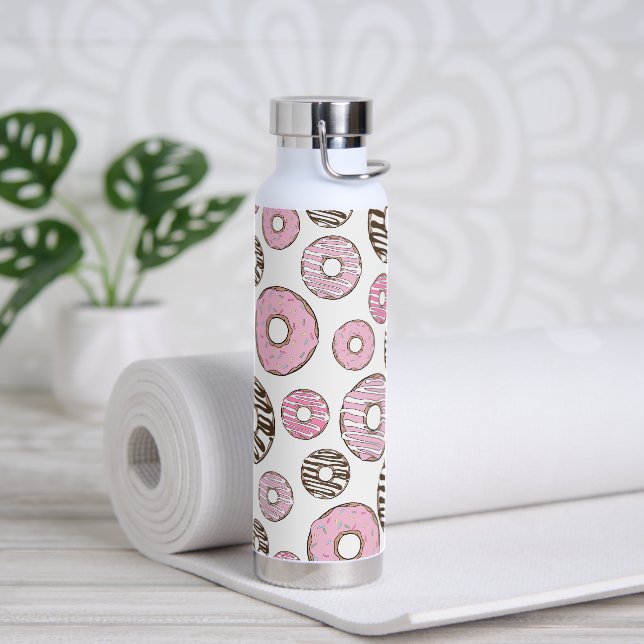 Donuts, rosa Donuts, weiße Donuts Trinkflasche (Yoga)