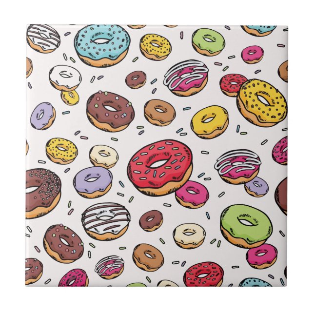 Donuts seamless pattern fliese (Vorderseite)