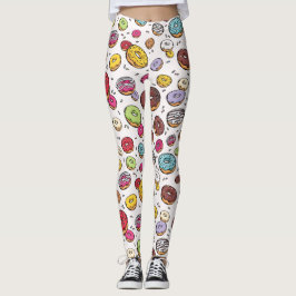 Donuts seamless pattern leggings
