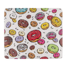 Donuts seamless pattern schneidebrett