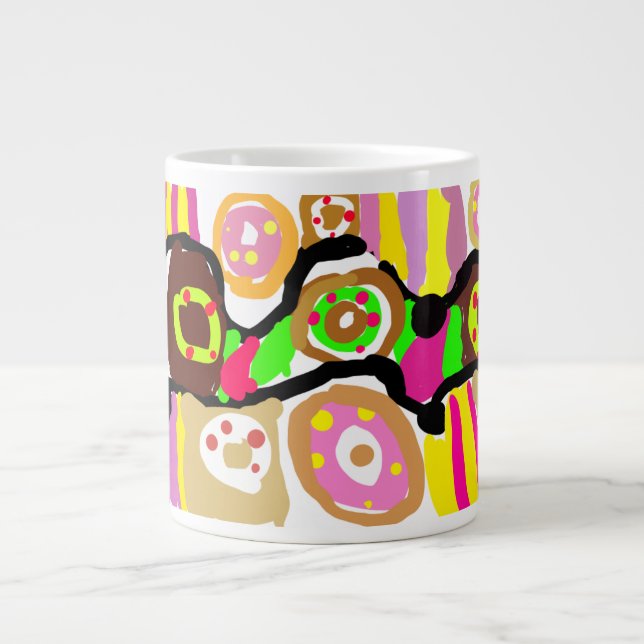 Donuts Spaß Jumbo-Tasse (Vorderseite)