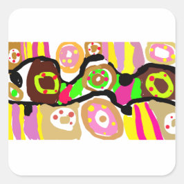Donuts Spass Quadratischer Aufkleber