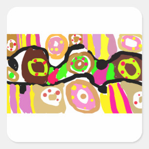 Donuts Spass Quadratischer Aufkleber