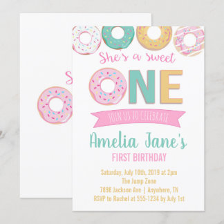 Donuts Sweet One zum ersten Geburtstag Einladung
