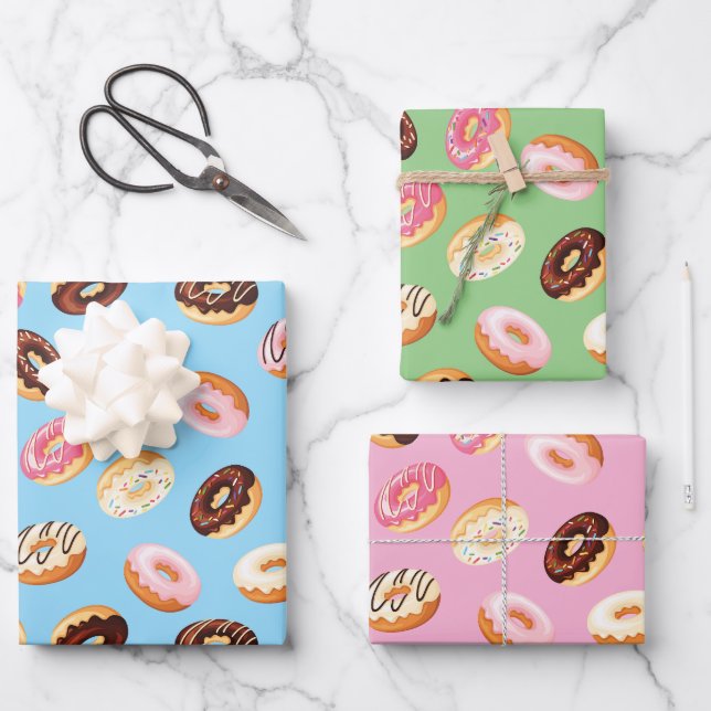 Donuts Tiled Design Geschenkpapier Set (Vorderseite)