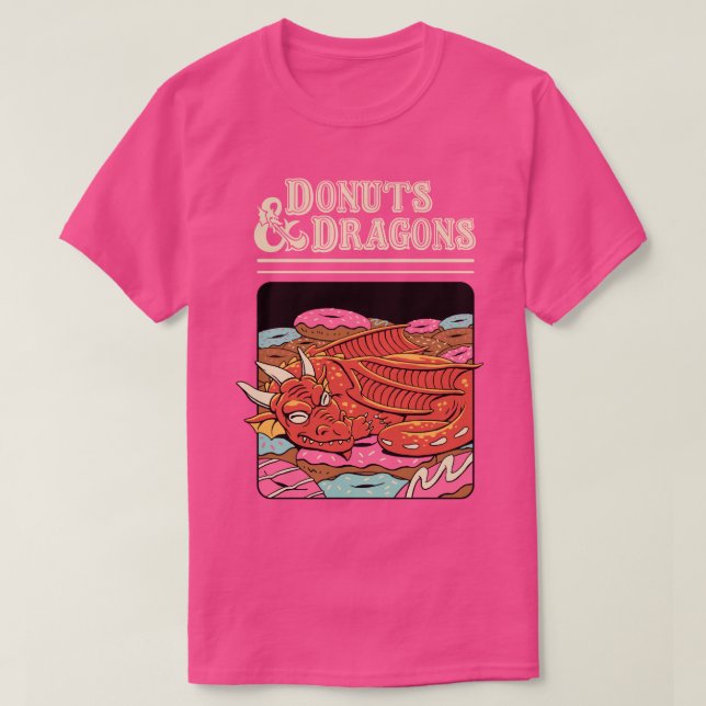 Donuts und Drachen T-Shirt (Design vorne)