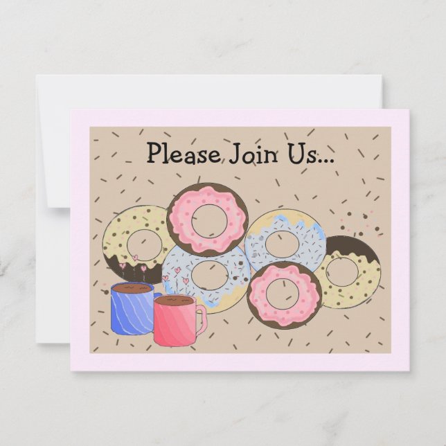 Donuts und Kaffeekündigung Einladung (Vorderseite)