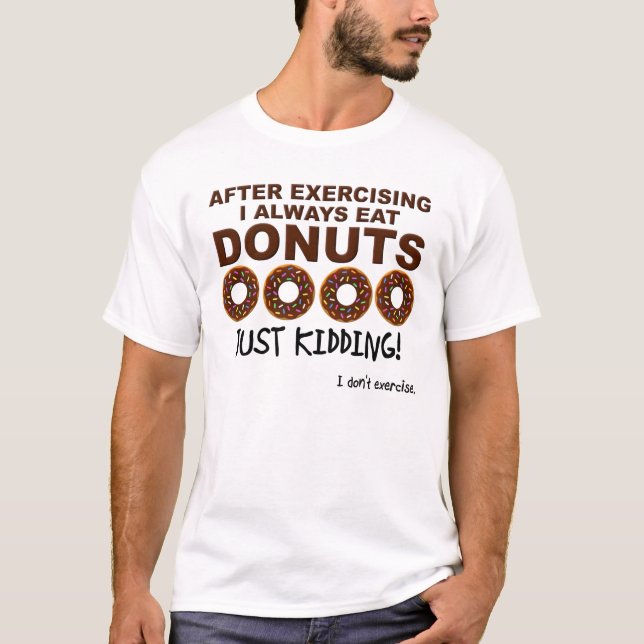 Donuts und überdimensionaler, sonniger T - Shirt (Vorderseite)