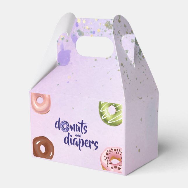Donuts und Windeln Baby Sprinkle Dusche Geschenkschachtel (Vorderseite)