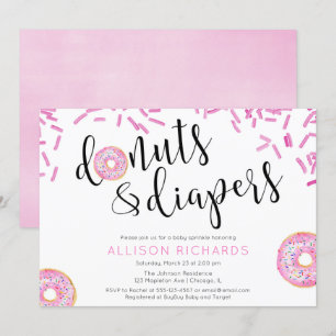 Donuts und Windeln Mädchen Sprinkle Einladung