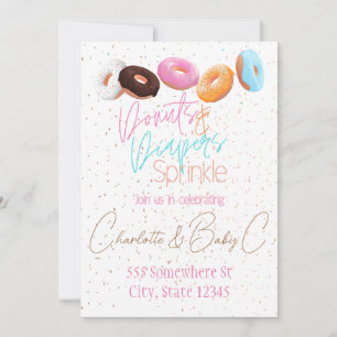 Donuts und Windeln Sprinkle Einladung