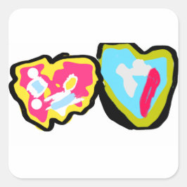 Donuts valentine quadratischer aufkleber