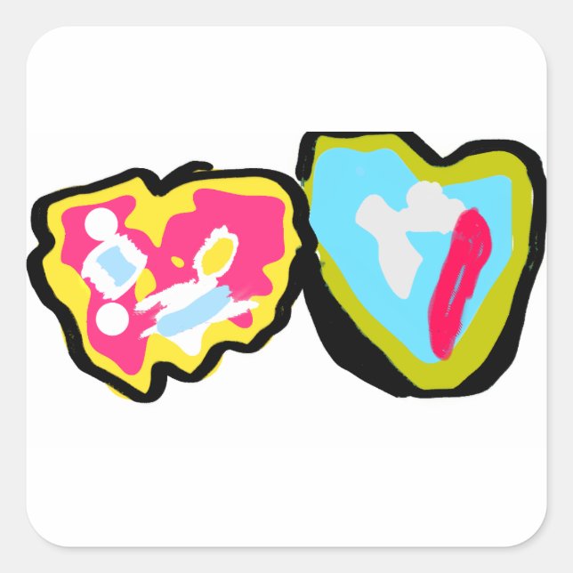 Donuts valentine quadratischer aufkleber (Vorderseite)