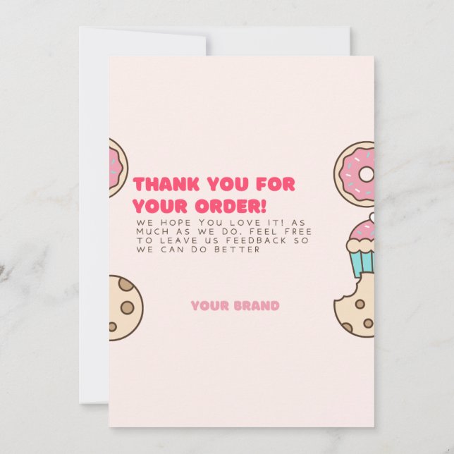 Donuts Vielen Dank Karten für kleine Unternehmen (Rückseite)