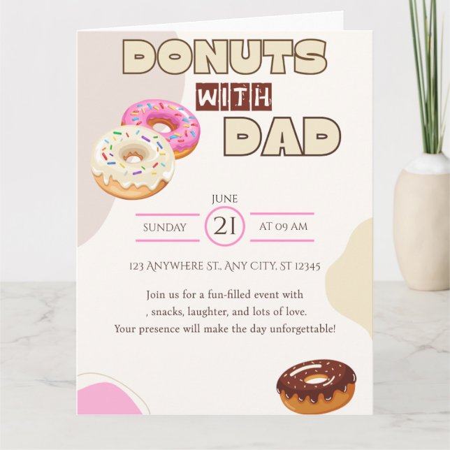 Donuts with Dad Father's Day Invitation Celebrate (Devant)