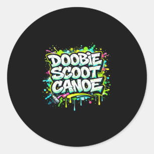 Doobie Scoot Kanu lustiges Kanufahren Runder Aufkleber