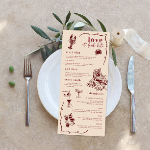 Doodart rétro lunaire Menu Mariage