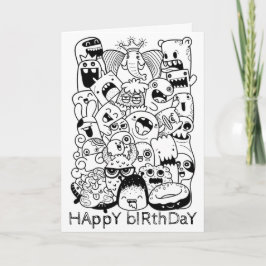 Doodding Birthday Card - Monsters Princess Karte