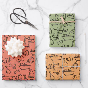 Doodle a Dogs Wrapping Paper Set Geschenkpapier Set