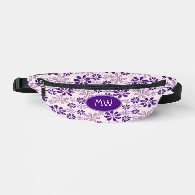 Doodle à papillon rose indigo monogramme (Recto)