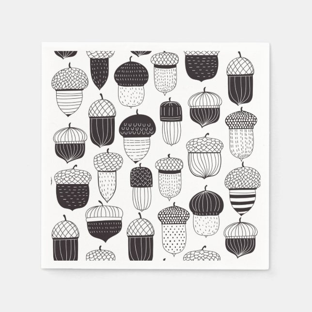 Doodle-Akkorde Herbstmuster Serviette (Vorderseite)