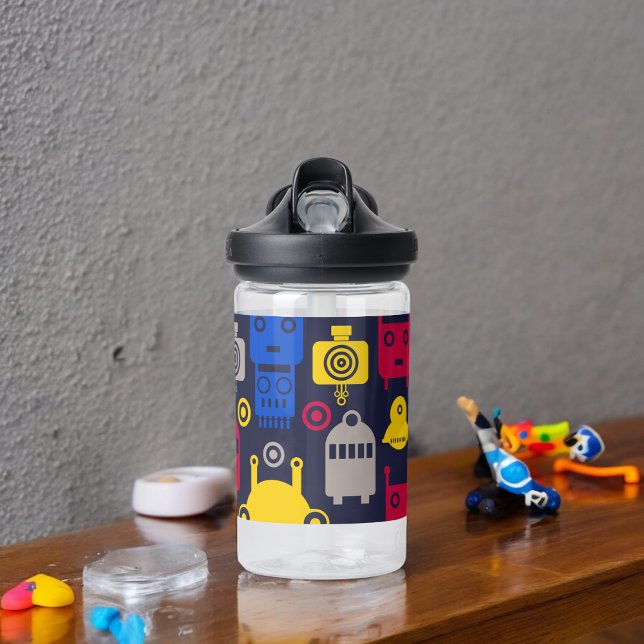 Doodle Alien Spaceship und Robot Muster Trinkflasche (Water Bottle )