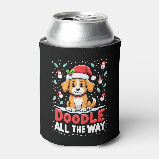 Doodle All The Way Funny Goldendoodle Santa Hat Ch Dosenkühler (Kanne Vorderseite)
