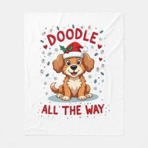 Doodle All The Way Lustige Goldendoodle Weihnachts Fleecedecke