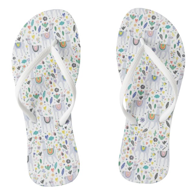 Doodle-Alpaca-Muster Flip Flops (Fußbett)