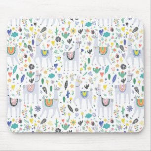 Doodle-Alpaca-Muster Mousepad