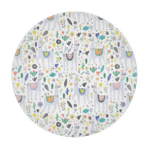 Doodle-Alpaca-Muster Schneidebrett