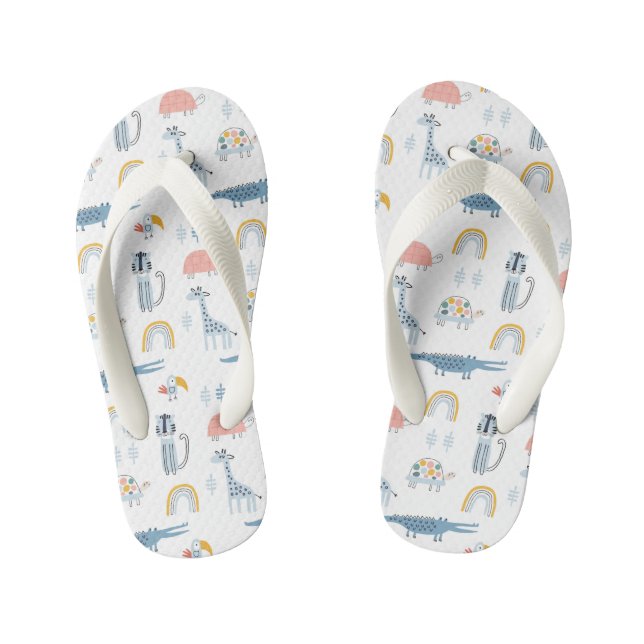 Doodle Animal Fun Muster Kinderbadesandalen (Fußbett)