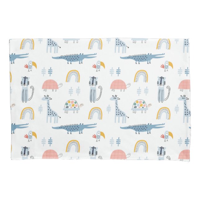 Doodle Animal Fun Muster Kissenbezug (Vorderseite)