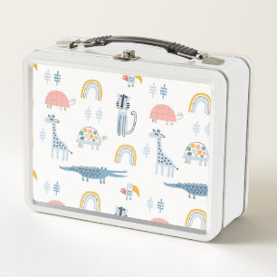 Doodle Animal Fun Muster Metall Brotdose