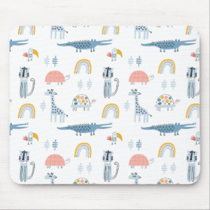 Doodle Animal Fun Muster Mousepad